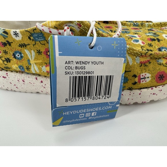 Hey‎ Dude NWT Girls Wendy Youth K 13 Bugs Yellow Slip-on Shoes Sneakers 32 - Picture 13 of 13